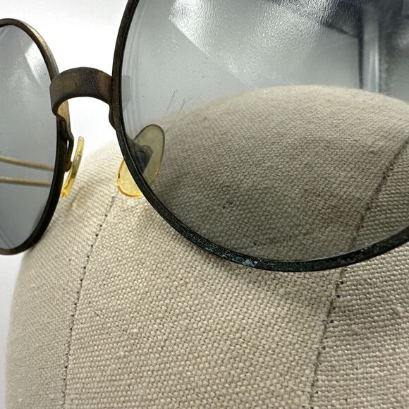 Oleg Cassini Cool Ray Polaroid 340 Round Gold Sunglasses 1960s Vtg Hippy Gypsy main image 15